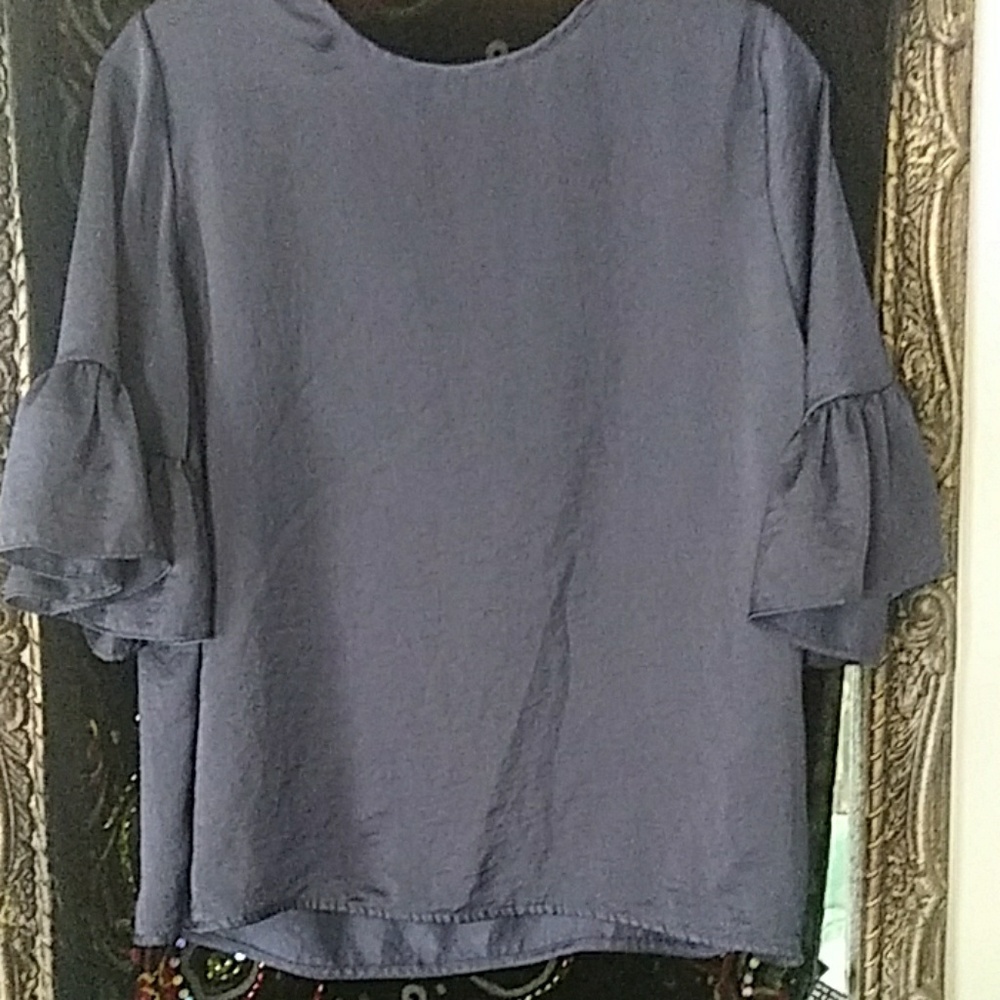 Adorable Navy Ruffles Top - Picture 2 of 4